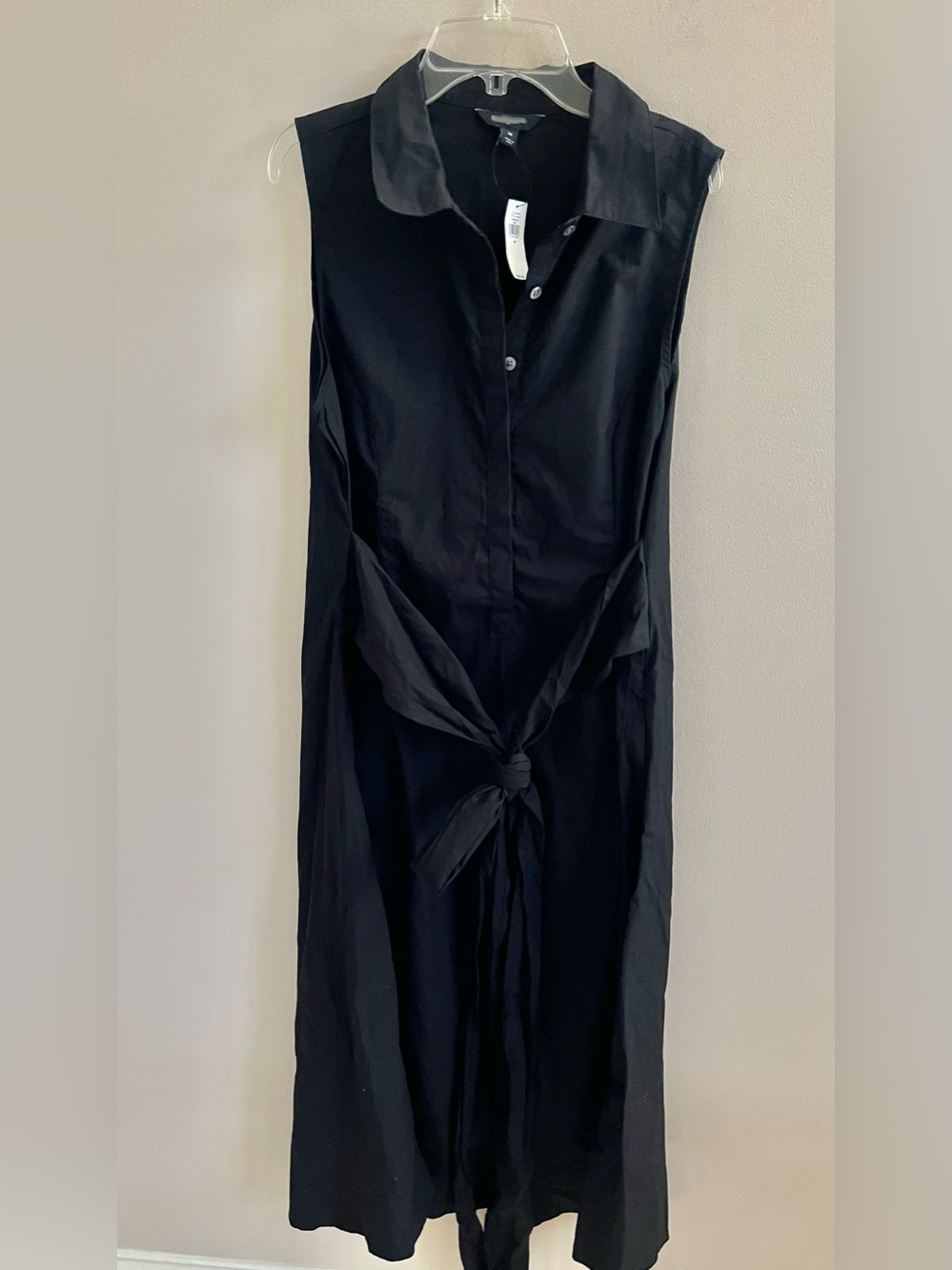 NWT-Banana Republic Factory Black Cotton Poplin Dress, Medium